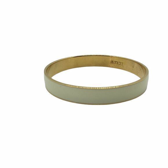 J. Crew Womens Cream Blue Green Enamel Gold Tone Bangle Bracelet Set Of 3 - Picture 6 of 15